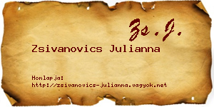 Zsivanovics Julianna névjegykártya